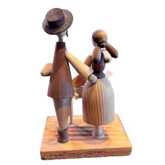 Vintage Kanon Handcrafted Wood Work, Couple Working, 1987 - Picture 5 of 5